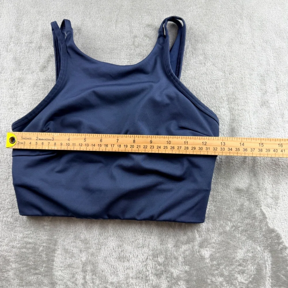 JoyLab Navy Blue High Neck Sports Bra Women's S Workout Yoga Activewear Tank Top
